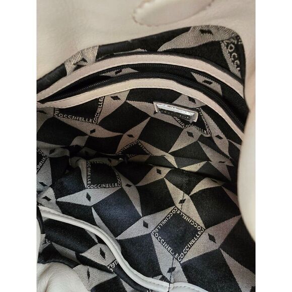 Coccinelle Cream Leather Handbag shoulder bag purse - Picture 7 of 12